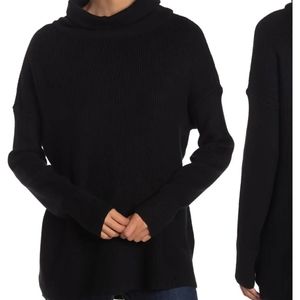NWT Cyrus Cowlneck ribbed tunic sweater black